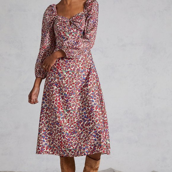 *Host Pick* BNWT Anthropologie Sachin & Babi Floral MIDI Dress size 6 Petite. - Picture 1 of 5